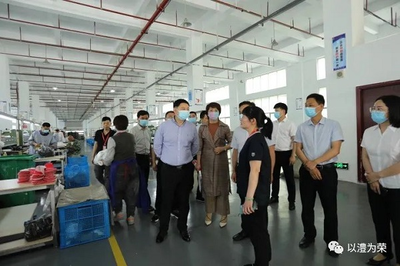 县领导前往鸿运鞋业招商考察